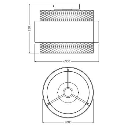Osram - Luminária de Teto DECOR HORNET 1x E27 / 10W / 230V, diâmetro 30 cm, preto/dourado