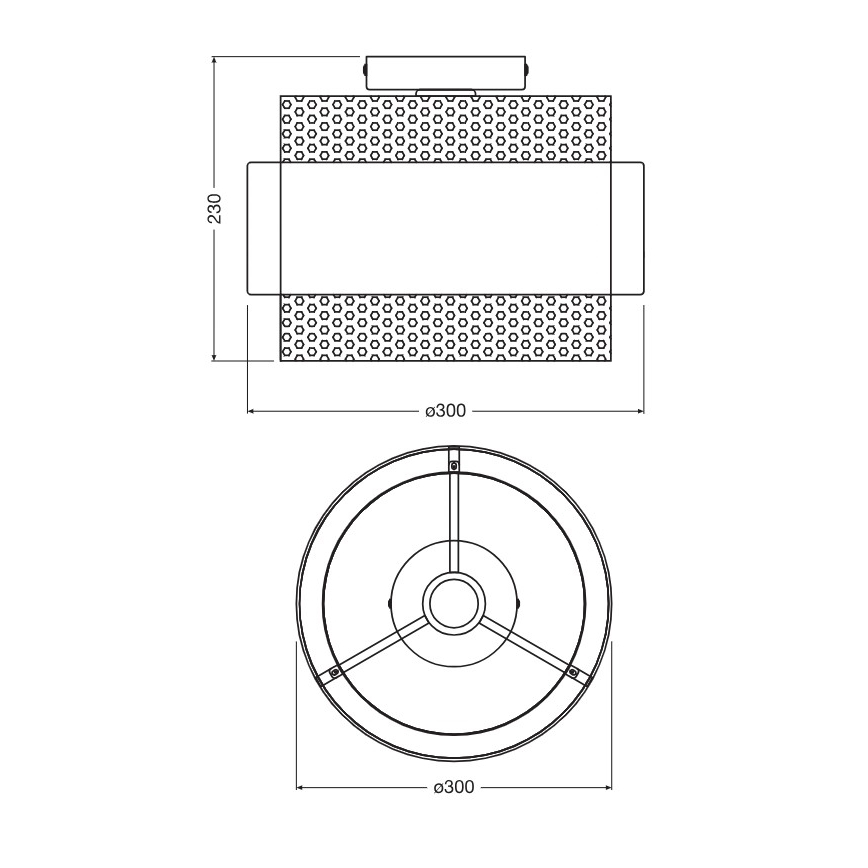 Osram - Luminária de Teto DECOR HORNET 1x E27 / 10W / 230V, diâmetro 30 cm, preto/dourado