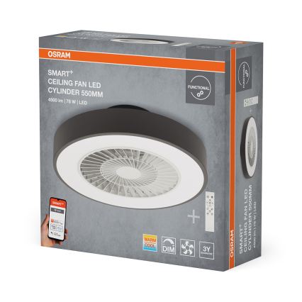 Osram - Candeeiro de teto LED regulável com ventilador SMART+ LED/78W/230V 3000-6500K Wi‑Fi + controlo remoto