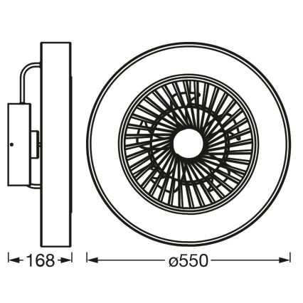 Osram - Candeeiro de teto LED regulável com ventilador SMART+ LED/78W/230V 3000-6500K Wi‑Fi + controlo remoto
