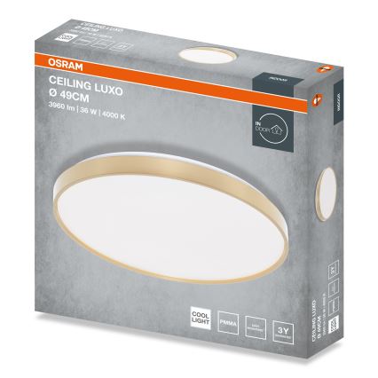 Osram - Luminária de Teto LED CEILING LUXO LED/36W/230V Ø 49 cm dourada