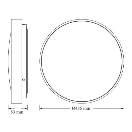 Osram - Luminária de teto LED CEILING LUXO LED/36W/230V Ø 49 cm preta