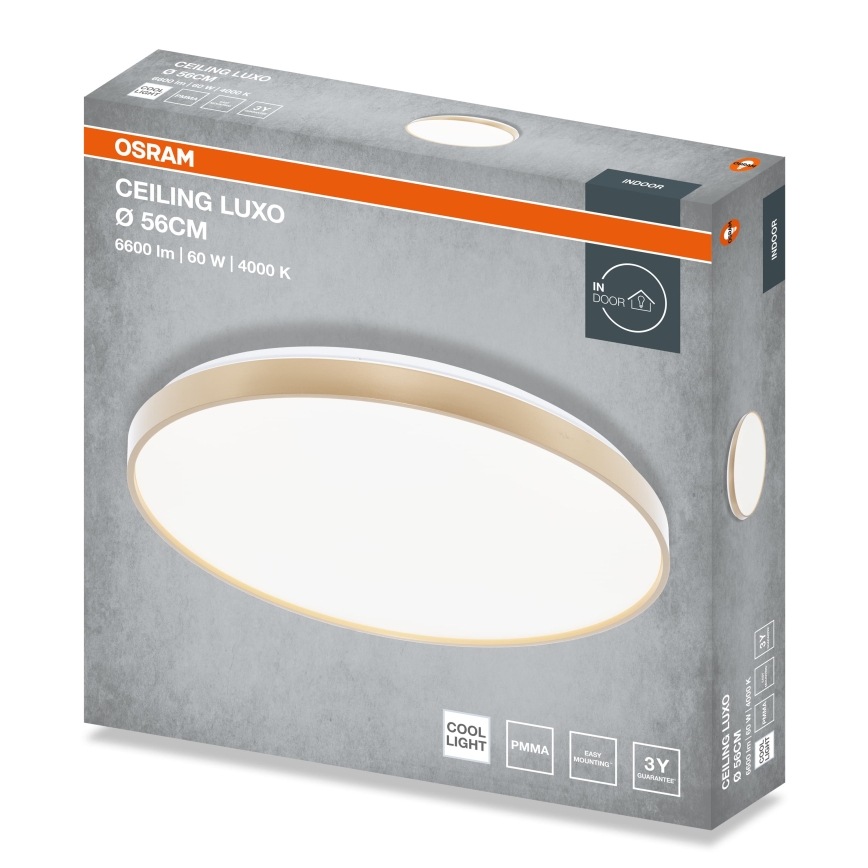 Osram - Luminária de teto LED CEILING LUXO LED/60W/230V Ø 56 cm dourada