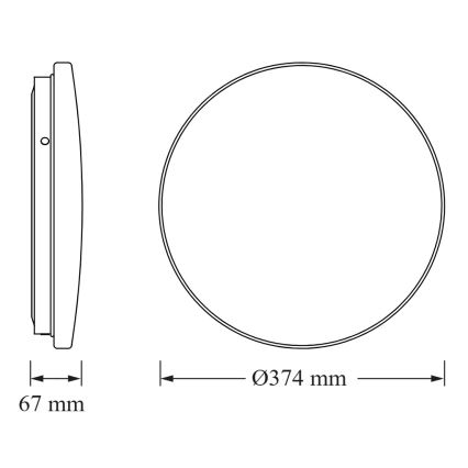 Osram - Candeeiro de teto LED para casa de banho com sensor crepuscular CEILING ROUND LED/24W/230V 6500K, Ø 37 cm, branco