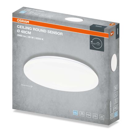 Osram - Luminária de teto LED com sensor crepuscular CEILING ROUND LED/36W/230V 6500K Ø 48 cm branca