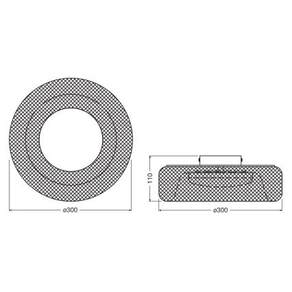 Osram - Luminária de teto LED DECOR MESH LED/18,5W/230V diâmetro 30 cm preta