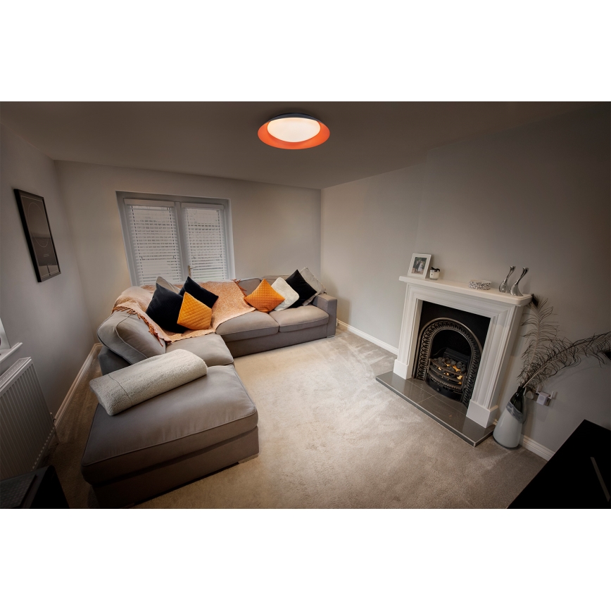 Osram - Luminária de teto LED dimerizável ORBIS PLATE LED/19W/230V, diâmetro 31 cm, laranja/preta