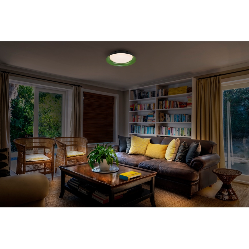 Osram - Luminária de teto LED dimerizável ORBIS PLATE LED/19W/230V, diâmetro 31 cm, verde/preto