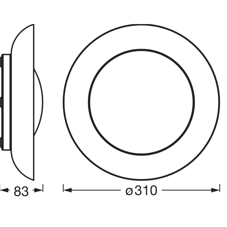 Osram - Luminária de teto LED dimerizável ORBIS PLATE LED/19W/230V, diâmetro 31 cm, verde/preto