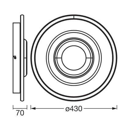 Osram - Candeeiro de tecto LED ORBIS CRISTALLY LED/50W/230V 2700/4000/6000K Ø 43 cm branco/preto