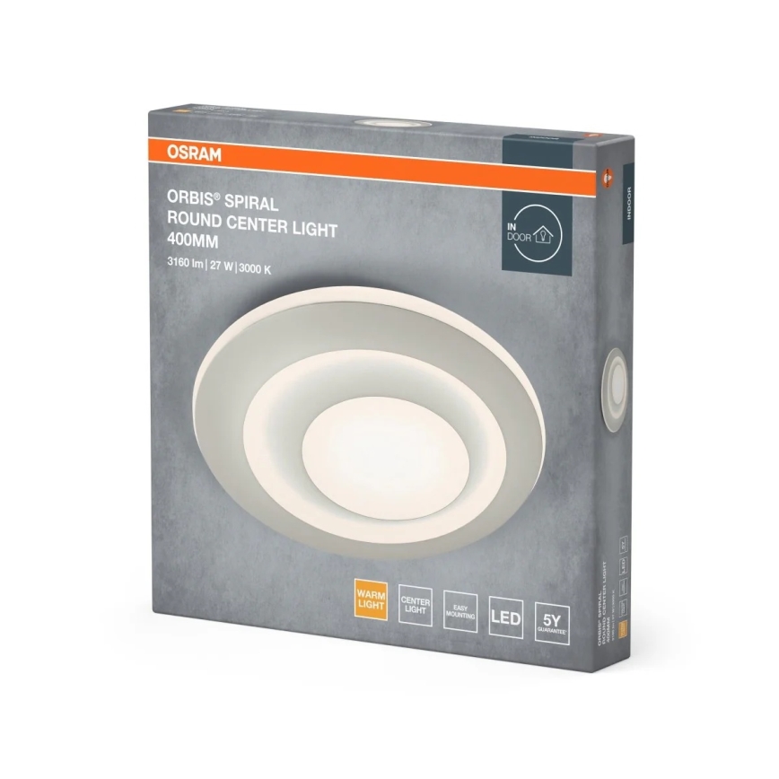 Osram - Luminária de teto LED ORBIS SPIRAL LED/27W/230V Ø 40 cm branca