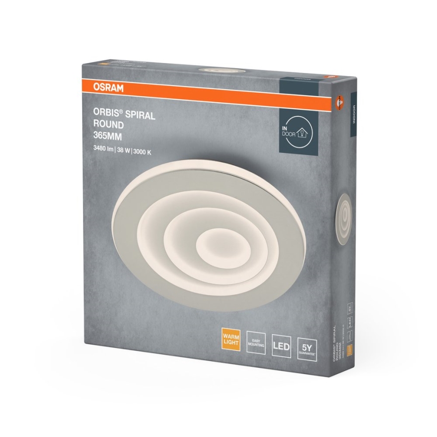 Osram - Luminária de teto LED ORBIS SPIRAL LED/38W/230V, diâmetro 36,5 cm, branca