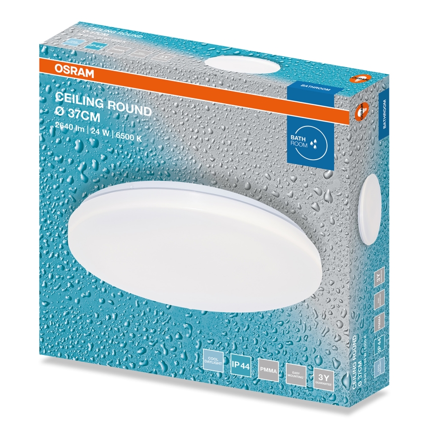 Osram - Luminária de teto LED para casa de banho CEILING ROUND LED/24W/230V 6500K Ø 37 cm IP44 branca
