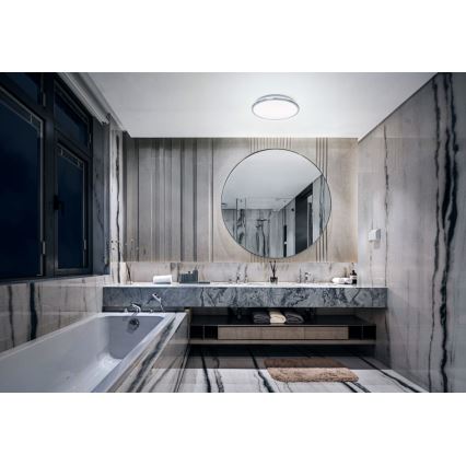 Osram - Luminária de teto LED para casa de banho DISC LED/18W/230V 3000/4000K diâmetro 30 cm IP44 prateada