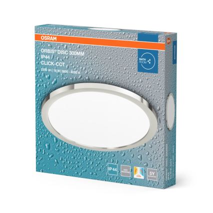Osram - Luminária de teto LED para casa de banho DISC LED/18W/230V 3000/4000K diâmetro 30 cm IP44 prateada