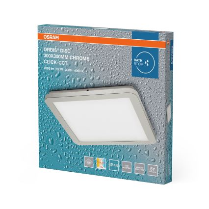 Osram - Candeeiro de tecto LED para casa de banho ORBIS DISC LED/22W/230V 3000/4000K 30x30 cm IP44 em aço inoxidável