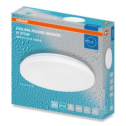 Osram - Candeeiro de tecto LED para casa de banho com sensor crepuscular CEILING ROUND LED/24W/230V 6500K Ø 37 cm IP44 branco