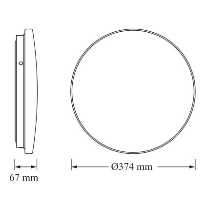 Osram - Candeeiro de tecto LED para casa de banho com sensor crepuscular CEILING ROUND LED/24W/230V 6500K Ø 37 cm IP44 branco