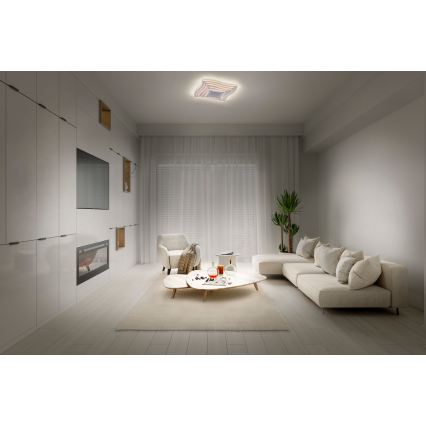 Osram - Candeeiro de tecto LED regulável ORBIS WAVES LED/30W/230V 2600-6000K 40x40 cm branco + controlo remoto