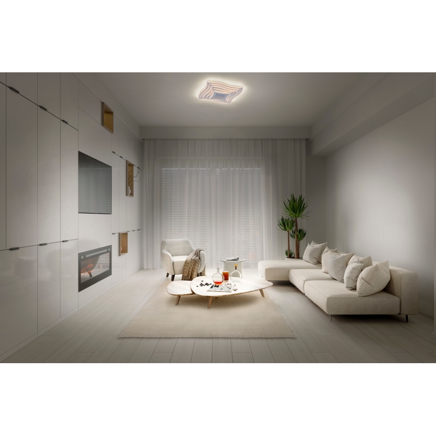 Osram - Candeeiro de tecto LED regulável ORBIS WAVES LED/30W/230V 2600-6000K 40x40 cm branco + controlo remoto