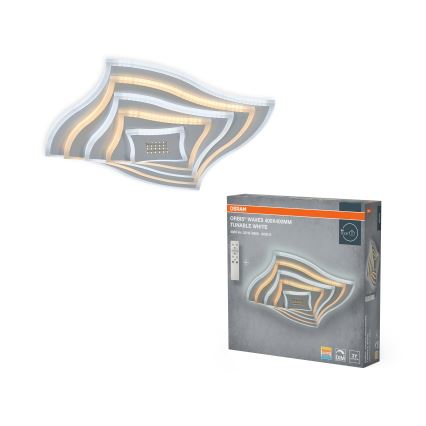 Osram - Candeeiro de tecto LED regulável ORBIS WAVES LED/30W/230V 2600-6000K 40x40 cm branco + controlo remoto