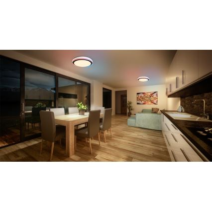 Osram - Candeeiro de tecto dimerizável LED RGBW SMART+ MAGIC LED/38W/230V Ø 49 cm preto 2700-6500K Wi-Fi