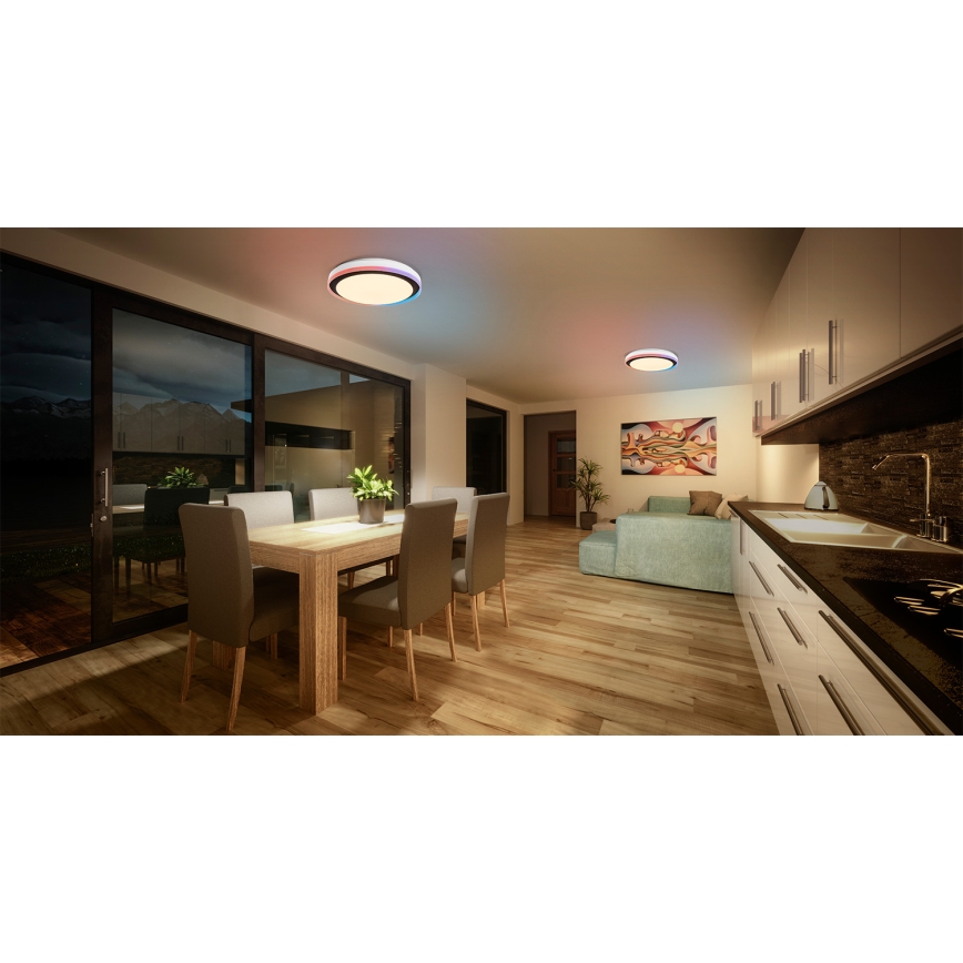 Osram - Candeeiro de tecto dimerizável LED RGBW SMART+ MAGIC LED/38W/230V Ø 49 cm preto 2700-6500K Wi-Fi