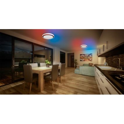 Osram - Candeeiro de tecto dimerizável LED RGBW SMART+ MAGIC LED/38W/230V Ø 49 cm preto 2700-6500K Wi-Fi