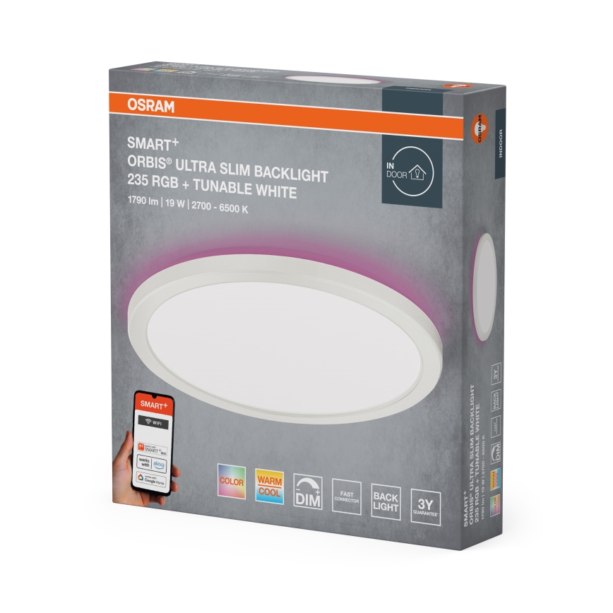 Osram - Luminária de teto LED RGBW dimerizável SMART+ ORBIS LED/19W/230V diâmetro 23,5 cm 2700-6500K Wi-Fi