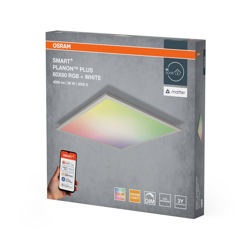Osram - Luminária de teto LED RGBW dimerizável SMART+ PLANON LED/36W/230V 60x60 cm Wi-Fi