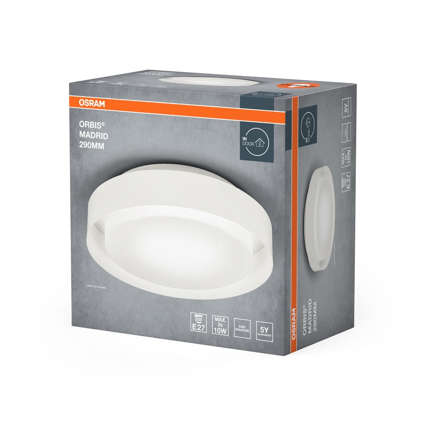 Osram - Luminária de teto ORBIS MADRID 2xE27/10W/230V diâmetro 29 cm branca