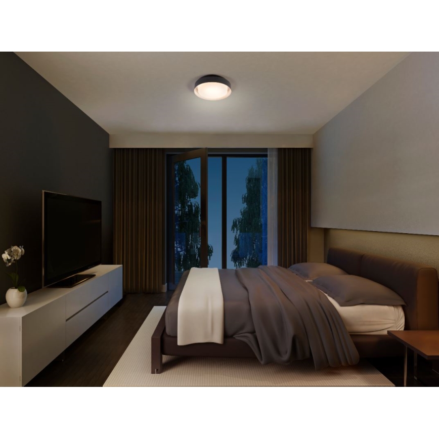 Osram - Luminária de teto ORBIS MADRID 2xE27/10W/230V, diâmetro 29 cm, preta