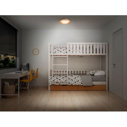 Osram - Luminária de teto ORBIS MILAN 2xE27/10W/230V diâmetro 30,5 cm acabamento em imitação de madeira