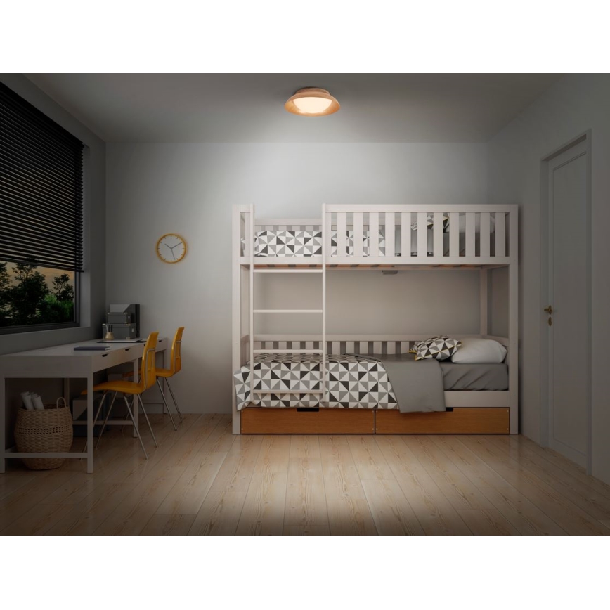 Osram - Luminária de teto ORBIS MILAN 2xE27/10W/230V diâmetro 30,5 cm acabamento em imitação de madeira