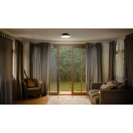 Osram - Luminária de teto ORBIS MILAN 2xE27/10W/230V Ø 30,5 cm preta