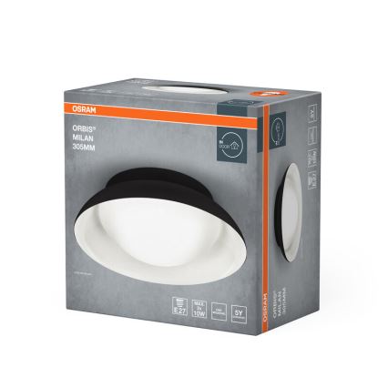 Osram - Luminária de teto ORBIS MILAN 2xE27/10W/230V Ø 30,5 cm preta