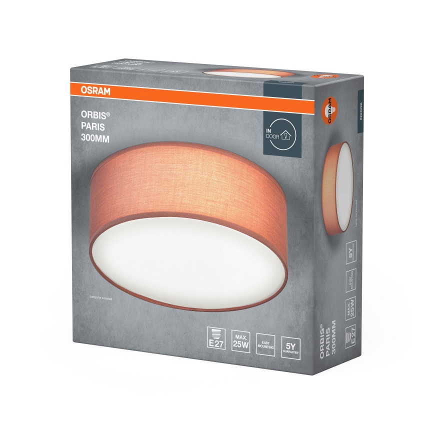 Osram - Luminária de teto ORBIS PARIS 1xE27/25W/230V Ø 30 cm castanha