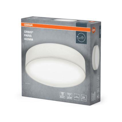 Osram - Candeeiro de tecto ORBIS PARIS 2xE27/25W/230V Ø 40 cm branco