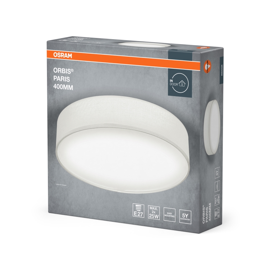 Osram - Candeeiro de tecto ORBIS PARIS 2xE27/25W/230V Ø 40 cm branco