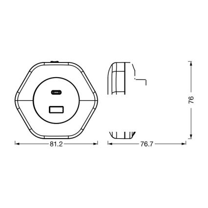 Osram - Luz de presença LED de tomada com USB LUNETTA LED/15W/230V branca