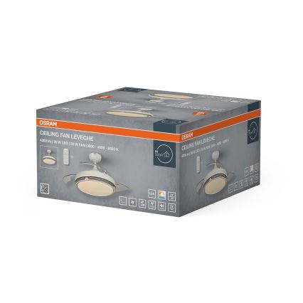 Osram - Luminária de teto LED regulável com ventilador LEVECHE LED/36W/230V 3000/4000/6500K + controlo remoto