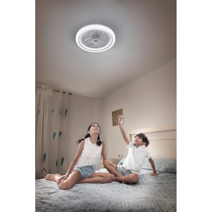 Osram - Luminária de teto LED regulável com ventilador SOLANO LED/26W/230V 3000/4000/6500K + comando remoto