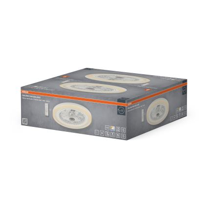 Osram - Luminária de teto LED regulável com ventilador SOLANO LED/26W/230V 3000/4000/6500K + comando remoto