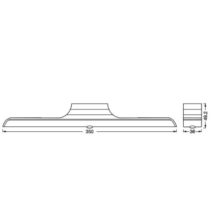 Osram - Luminária LED dimerizável para instalação sob armários com sensor de movimento e de crepúsculo LINEAR LED/5W/3,7V 2200 mAh 3000K 35 cm branca