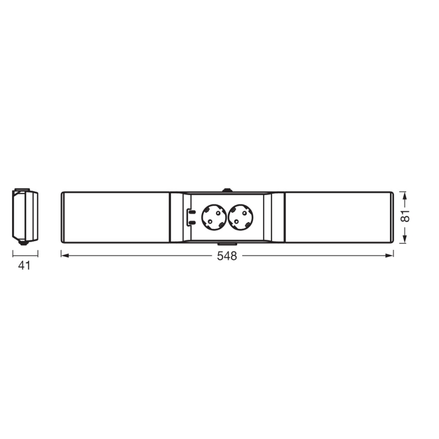 Osram - Candeeiro LED dimerizável para instalação sob armários com tomadas UNDERCABINET LED/10W/230V 3000K 54,8 cm preto