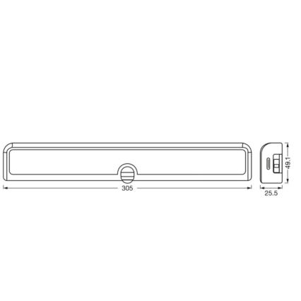 Osram - Luminária LED dimerizável para montagem sob móveis com sensor de movimento e de crepúsculo LINEAR LED/3,8W/5V/3xAA 3000K 30 cm branca
