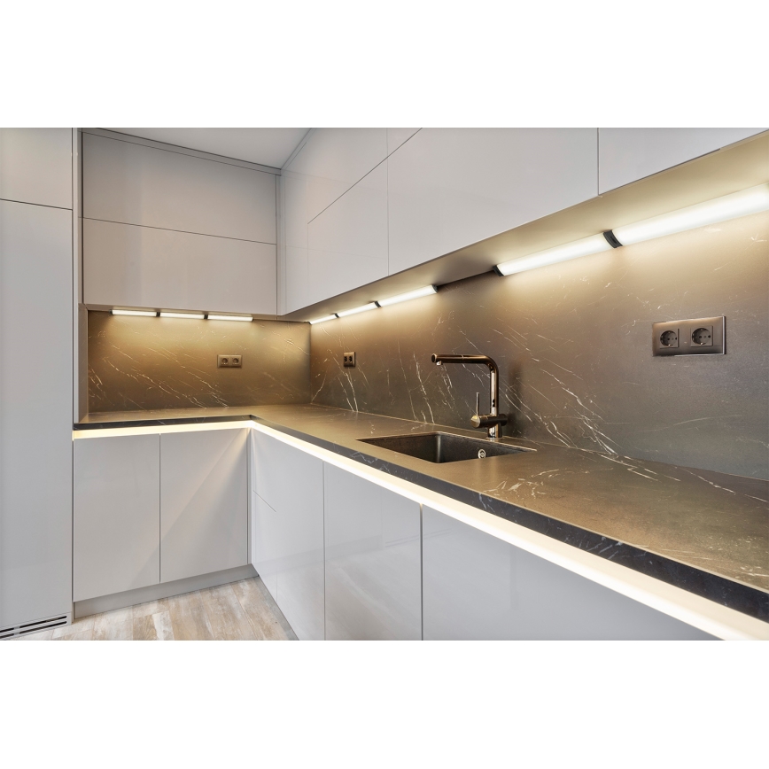 Osram - Luminária LED dimerizável para instalação sob armário com sensor de movimento LINEAR ANGLE LED/5W/230V 3000/4000/6500K 35 cm preta