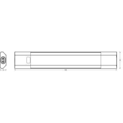 Osram - Luminária LED dimerizável para instalação sob armário com sensor de movimento LINEAR EDGE LED/8W/230V 3000/4000/6500K 50 cm branca
