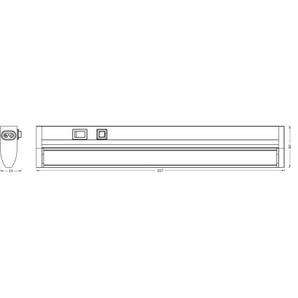 Osram - Luminária LED dimerizável sob armário LINEAR TURN LED/6W/230V 3000/4000/6500K 35 cm preta