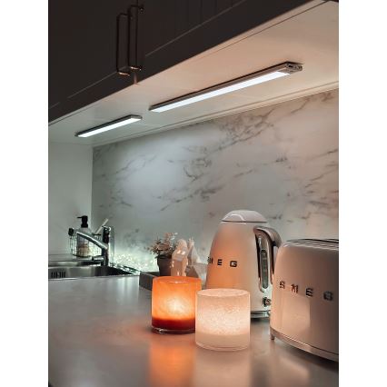Osram - Luminária LED sob armário com sensor de movimento e sensor crepuscular LINEAR LED/4W/3,7V 1500 mAh 3000/4000/6500K 60 cm cinzenta